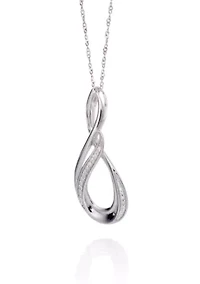 Diamond Figure 8 Pendant in Sterling Silver