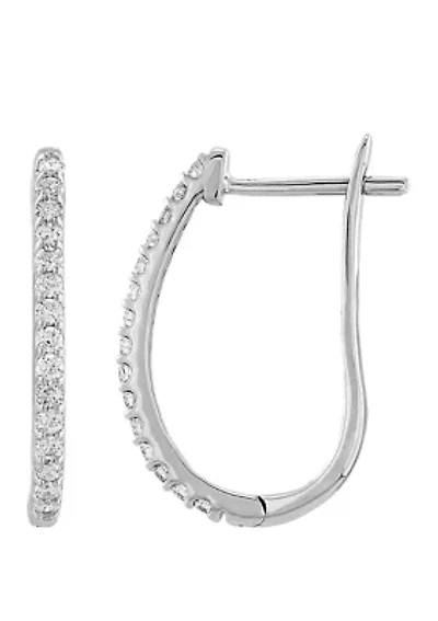 1/2 ct. t.w. Diamond Hoop Earrings in Sterling Silver 