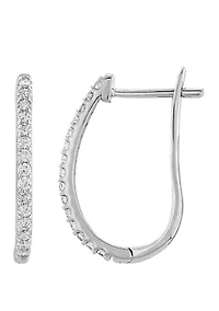 1/2 ct. t.w. Diamond Hoop Earrings in Sterling Silver 