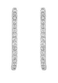 1/2 ct. t.w. Diamond Hoop Earrings in Sterling Silver 