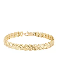 Chevron Leaf Bracelet in 10K Yellow Gold