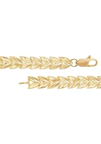 Chevron Leaf Bracelet in 10K Yellow Gold