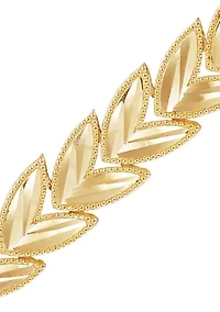 Chevron Leaf Bracelet in 10K Yellow Gold