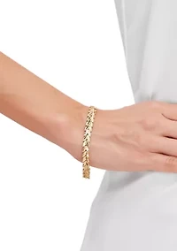 Chevron Leaf Bracelet in 10K Yellow Gold
