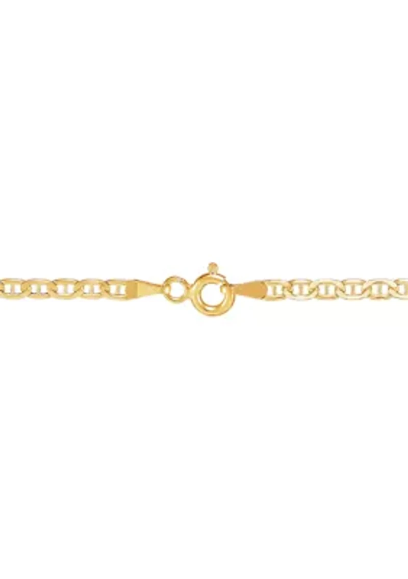 Hollow Mariner Chain Necklace in 10K Yellow Gold