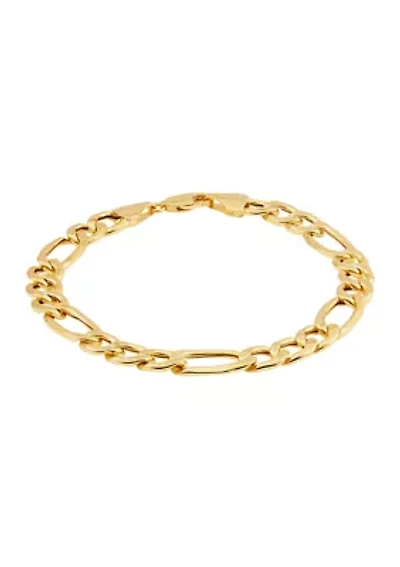 Heavy Hollow Figaro Chain in 10K Yellow Gold
