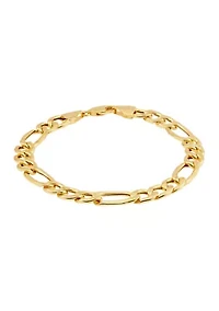 Heavy Hollow Figaro Chain in 10K Yellow Gold