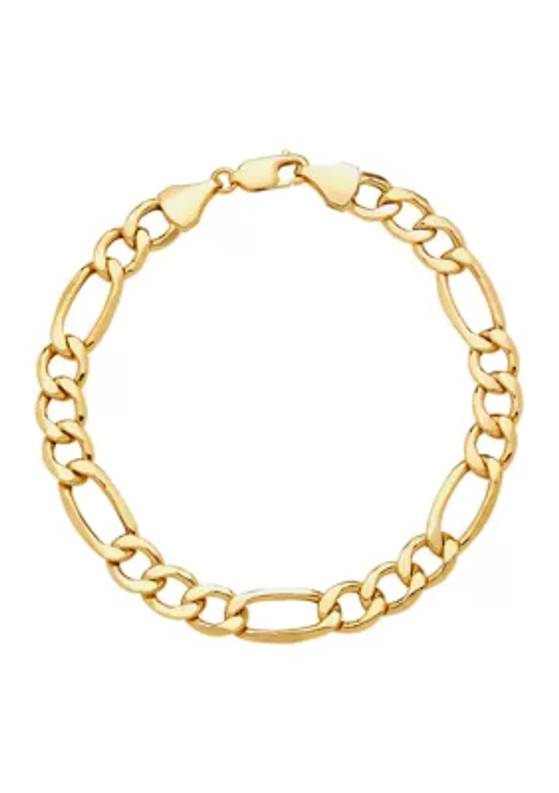 Heavy Hollow Figaro Chain in 10K Yellow Gold
