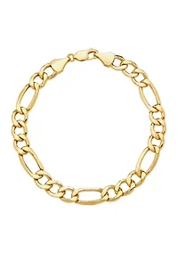 Heavy Hollow Figaro Chain in 10K Yellow Gold