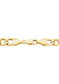 Heavy Hollow Figaro Chain in 10K Yellow Gold