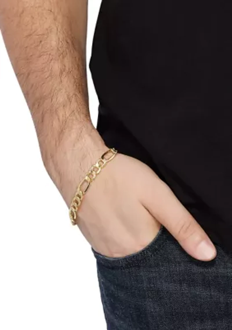 Heavy Hollow Figaro Chain in 10K Yellow Gold