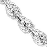 Hollow Rope Chain Necklace in 10K White Gold