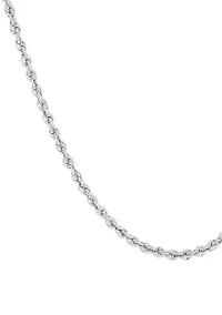 Hollow Rope Chain Necklace in 10K White Gold