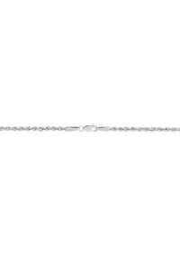 Hollow Rope Chain Necklace in 10K White Gold