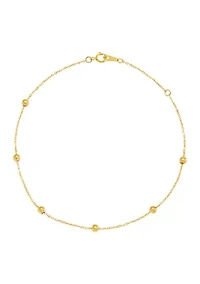 Tincup Beads Anklet in 10K Yellow Gold