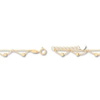 10K Yellow Gold Scallop Rolo Beaded Anklet