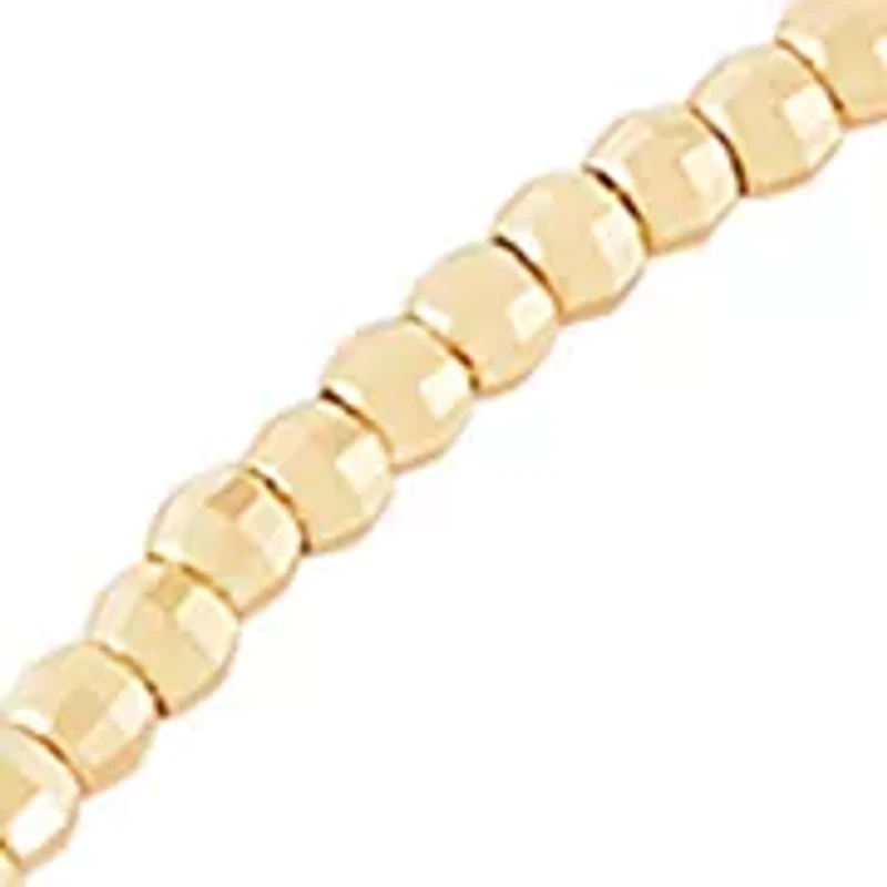 1.5 Millimeter Beads Anklet in 10K Yellow Gold