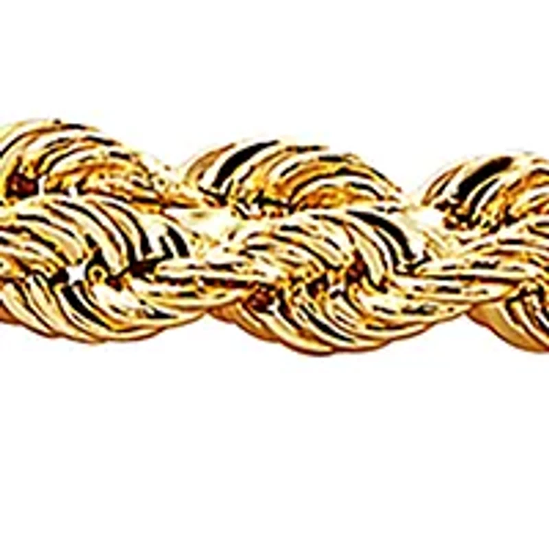 Two Row Hollow Light Rope Bracelet in 10K Yellow Gold
