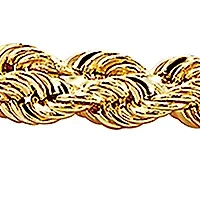 Two Row Hollow Light Rope Bracelet in 10K Yellow Gold