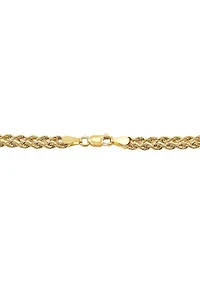 Two Row Hollow Light Rope Bracelet in 10K Yellow Gold