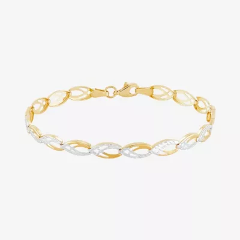 10K Yellow Gold Marquise Link Bracelet