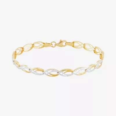 10K Yellow Gold Marquise Link Bracelet