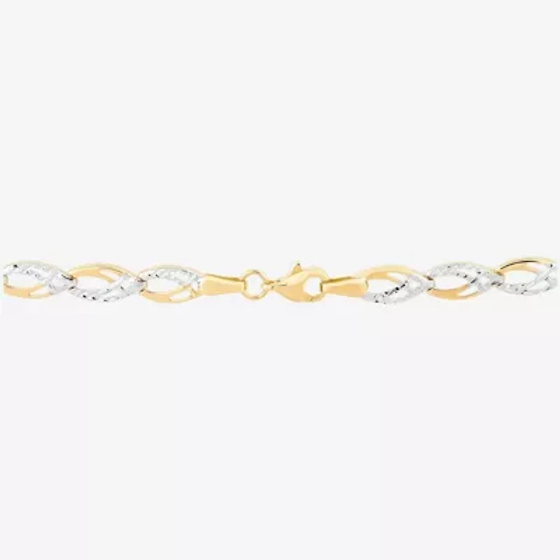 10K Yellow Gold Marquise Link Bracelet