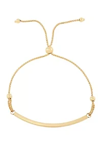 Bolo Bead with Curved Bar Bracelet in 10k Yellow Gold
