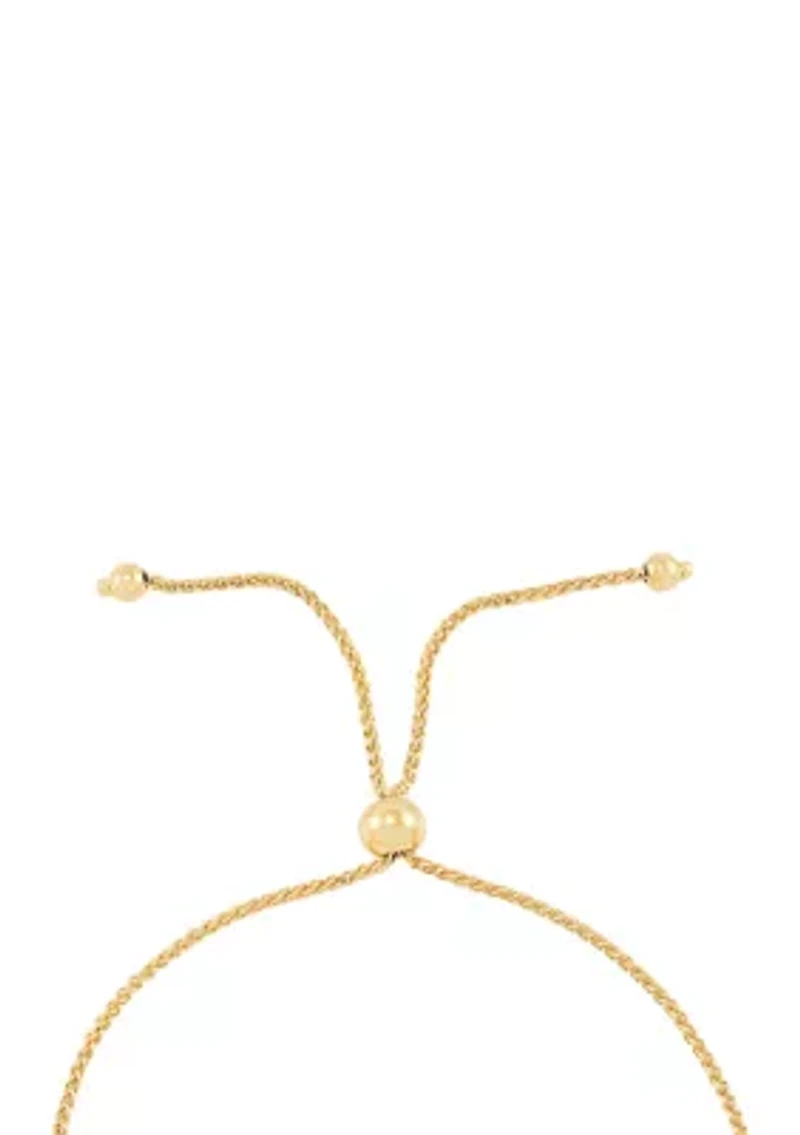 Bolo Bead with Curved Bar Bracelet in 10k Yellow Gold