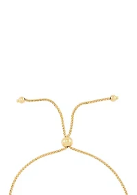 Bolo Bead with Curved Bar Bracelet in 10k Yellow Gold