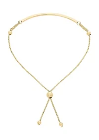 Bolo Bead with Curved Bar Bracelet in 10k Yellow Gold
