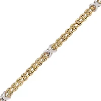10K Yellow Gold Rope X Stations Bracelet