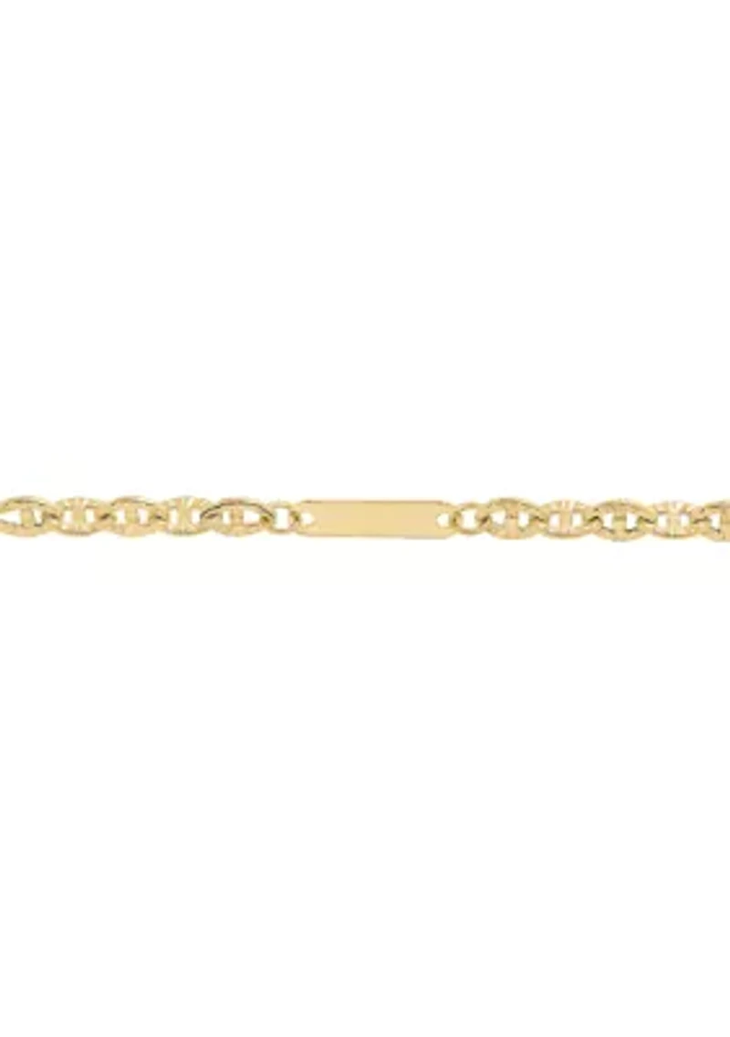 2.7 Millimeter Hollow Bar Links Anklet in 10K Yellow Gold