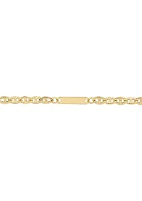 2.7 Millimeter Hollow Bar Links Anklet in 10K Yellow Gold