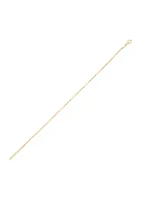 2.7 Millimeter Hollow Bar Links Anklet in 10K Yellow Gold