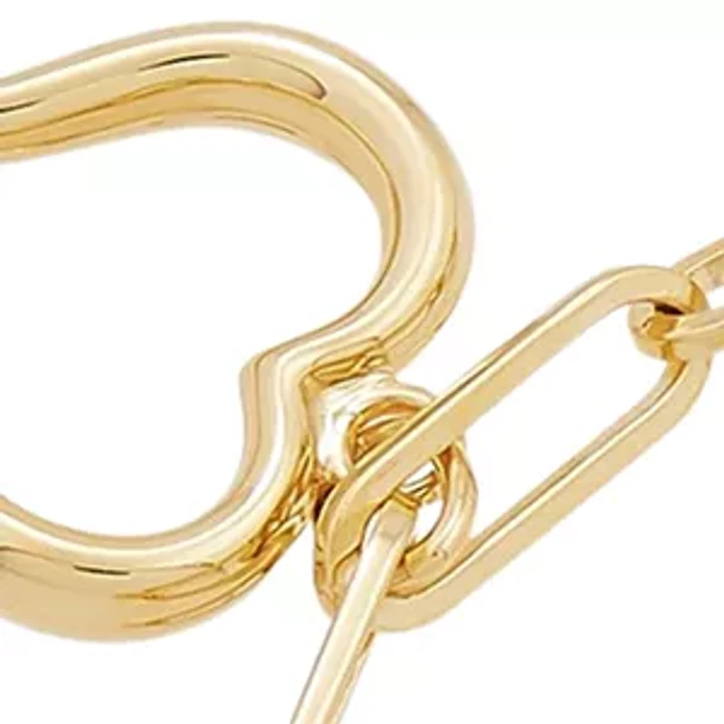 Dangle Heart Bracelet in 10K Yellow Gold
