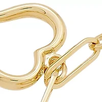 Dangle Heart Bracelet in 10K Yellow Gold
