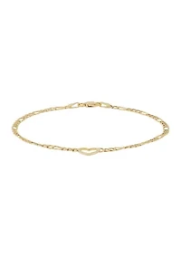 Heart Bracelet in 10K Yellow Gold