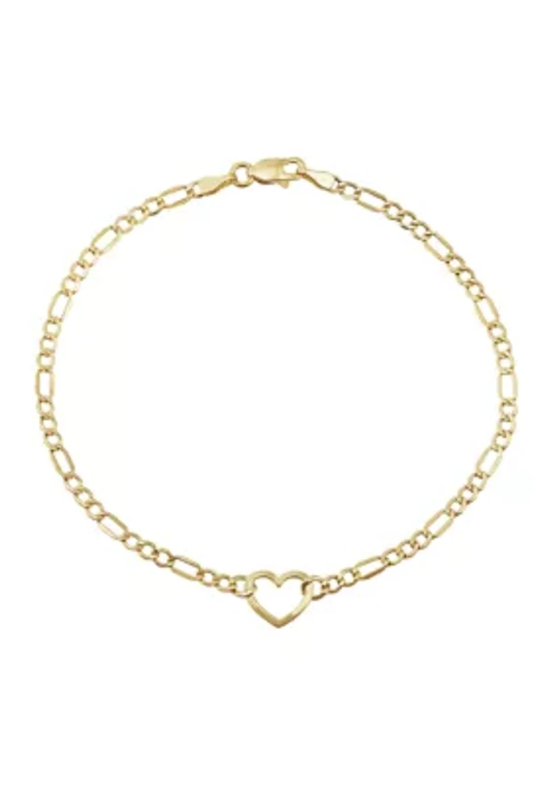 Heart Bracelet in 10K Yellow Gold