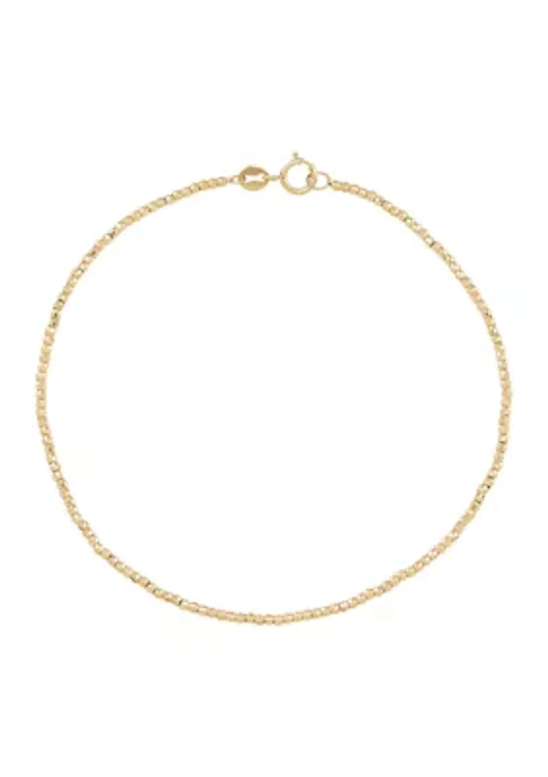 1.5 Millimeter Beads Bracelet in 10K Yellow Gold