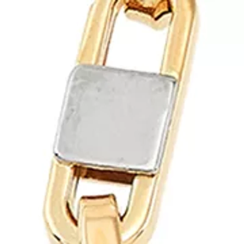 Hollow Alternate Oval and Marina Links Bracelet in 10K Yellow Gold