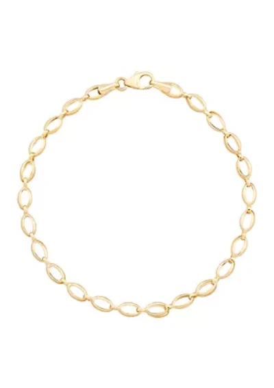 Hollow Oval Link Bracelet in 10K Yellow Gold