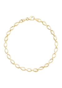 Hollow Oval Link Bracelet in 10K Yellow Gold