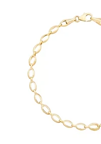 Hollow Oval Link Bracelet in 10K Yellow Gold