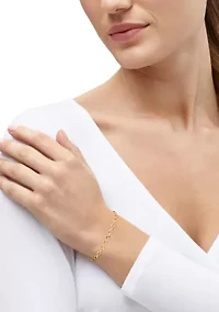 Hollow Oval Link Bracelet in 10K Yellow Gold