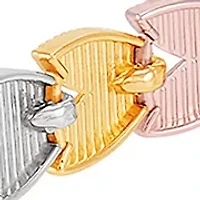 Chevron Links Center 15 Bracelet in 10K Tri Tone Gold
