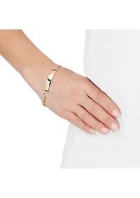 Chevron Links Center 15 Bracelet in 10K Tri Tone Gold