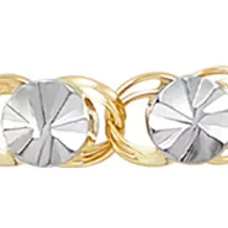 Oval Links Bracelet in 10K Yellow and White Gold