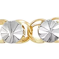 Oval Links Bracelet in 10K Yellow and White Gold