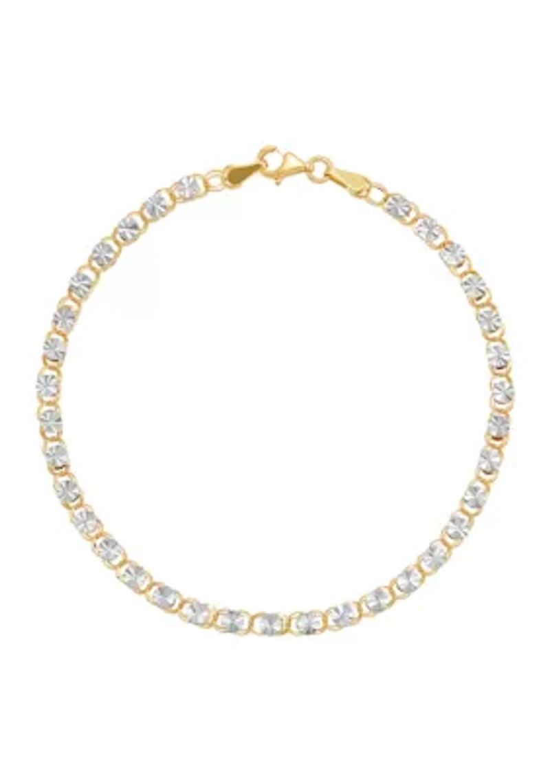 Oval Links Bracelet in 10K Yellow and White Gold